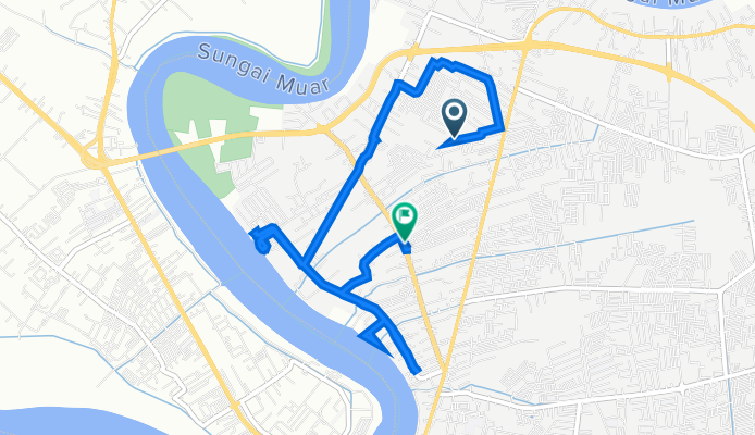 Lorong Paip 1 28, Muar to Jalan Meranti 1 2, Muar