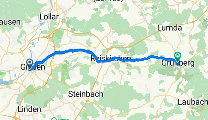 Gießen - Wieseck-Radweg - Grünberg