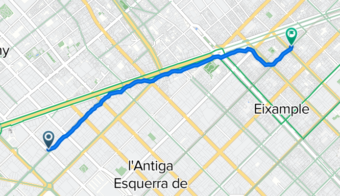 Carrer de Villarroel, 210, Barcelona a Carrer de Roger de LlĂşria, 116, Barcelona