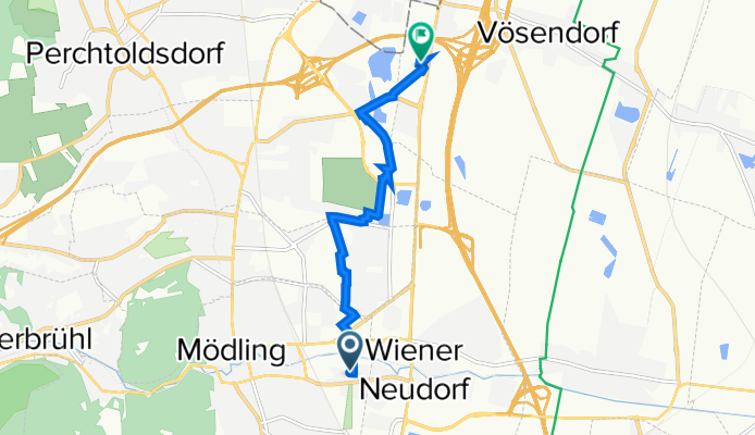 Josef Schleussner-Straße 8, Mödling nach Triester Straße 14, Vösendorf
