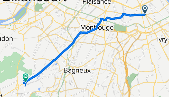 129 Avenue de Choisy, Paris to 175 Avenue du Général de Gaulle, Clamart