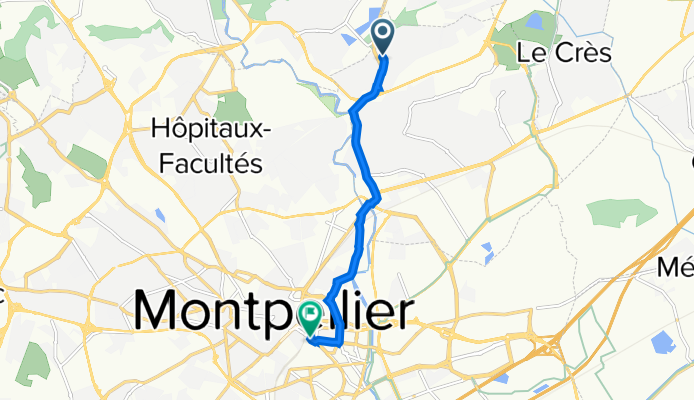 1059–1147 Ancienne Route de Clapiers, Castelnau-le-Lez à 15 Rue Jeanne d'Arc, Montpellier