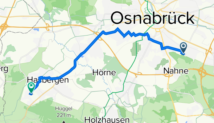 Am Waldschlößchen 14, Osnabrück nach Schulstraße 24, Hasbergen