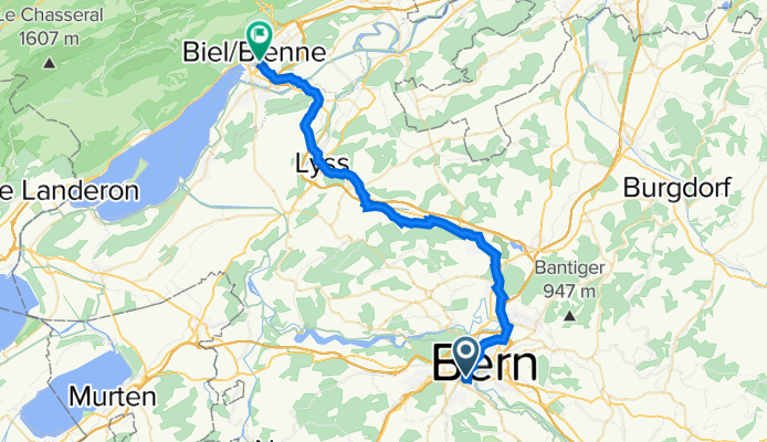 Bovetstrasse 1, Bern nach Zentralstrasse 64, Biel