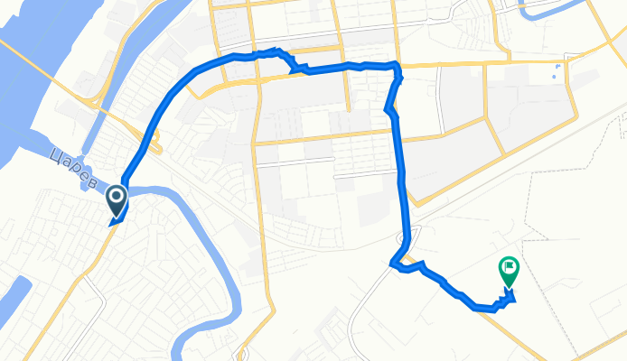От ул. Баталова, Астрахань до 1-й Рождественского проезд 13, Астрахань