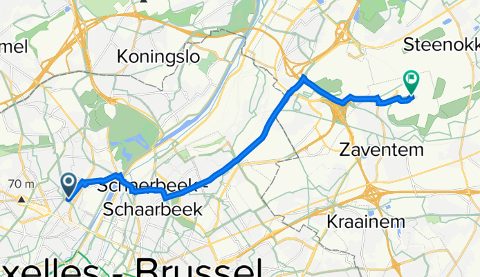 Avenue Jean Dubrucq 117, Sint-Jans-Molenbeek to Zaventem