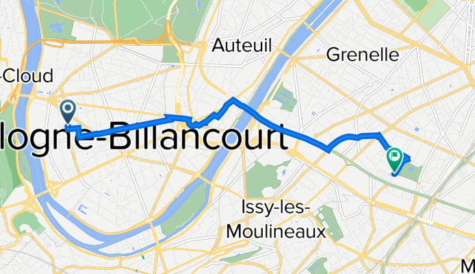 60 Rue de Silly, Boulogne-Billancourt à Place Romain Gary, Paris