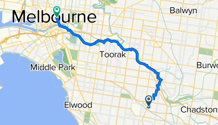 Emo Road 26, Malvern East to Swanston Street 145, Melbourne