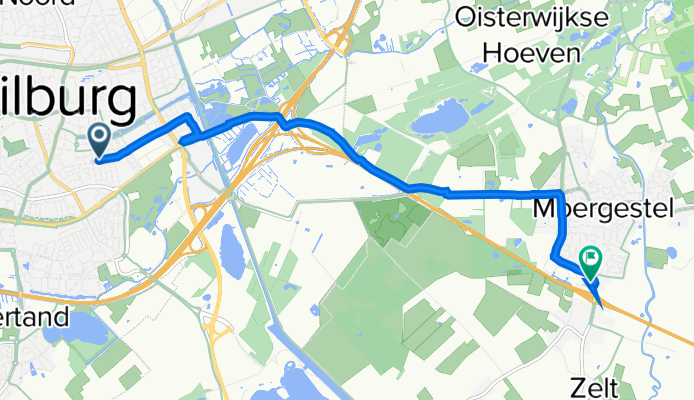 Hertogstraat 60, Tilburg naar Schoolstraat 60, Moergestel