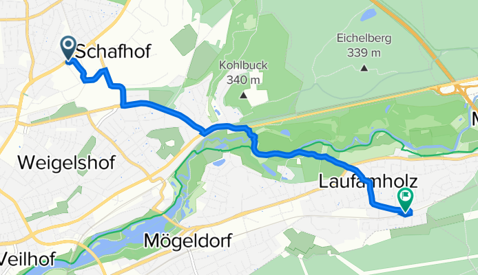 Äußere Bayreuther Straße 230A, Nürnberg nach Nürnberg
