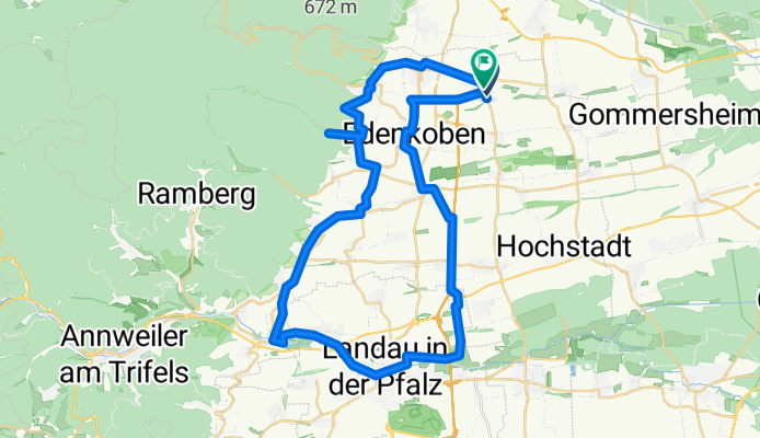 Edenkoben-Edesheim-Knöringen-Landau-Siebeldingen-Hainfeld-Siegfriedschmiede-St.Martin-Klausentalhütte-Maikammer