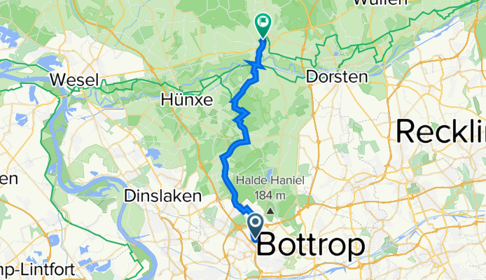 Bremener Straße 74, Oberhausen nach Weseler Straße 2, Schermbeck