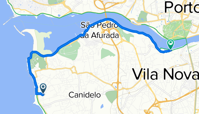 Beco da Vista Alegre 19, Vila Nova de Gaia naar Avenida Ramos Pinto 370–398, Vila Nova de Gaia