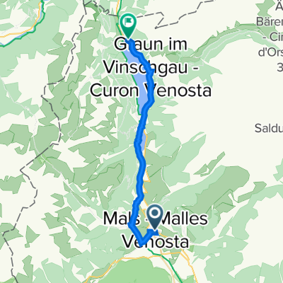 Malles Venosta to Curon Venosta