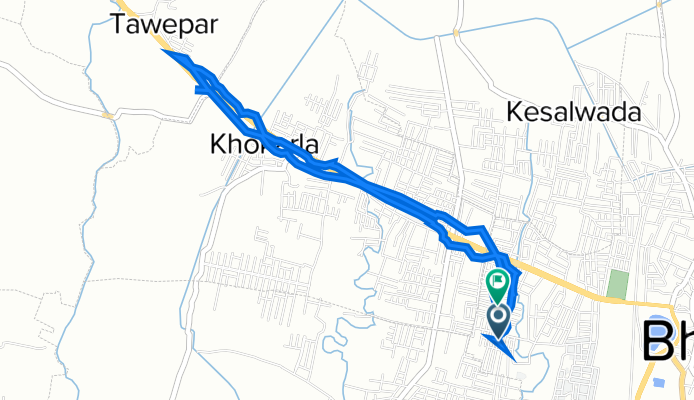 Krishnanagari Khat Road, Bhandara to 5JCR+W4, Bhandara