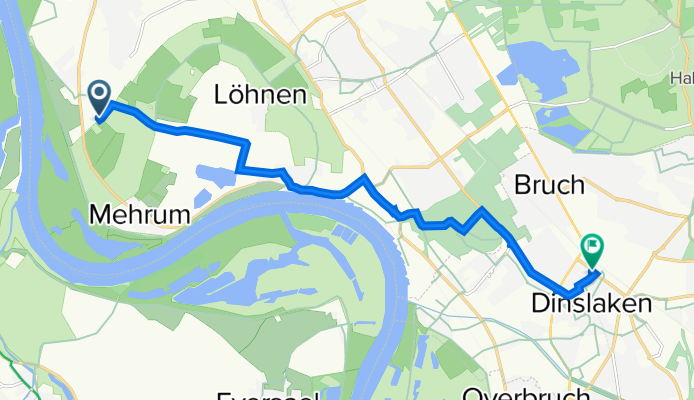 Am Uberg 36, Voerde (Niederrhein) nach Wilhelm-Lantermann-Straße 85, Dinslaken