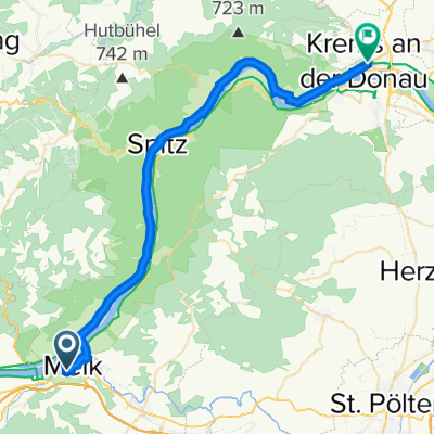 Melk Bahnhof - Wachau Radweg Links - Krems Bahnhof