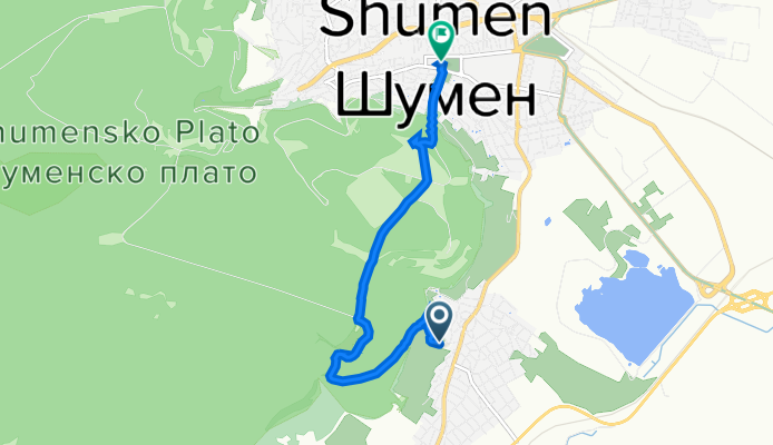 ulitsa "Ograzhden" 13, Shumen to bulevard "Slavyanski" 72, Shumen