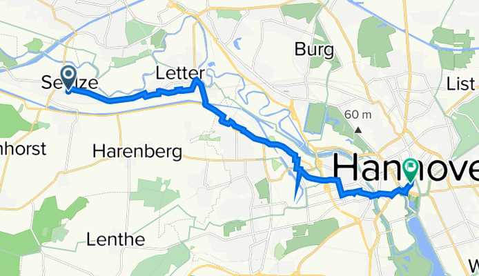 Schillerstraße 8, Seelze nach Karmarschstraße 42, Hannover