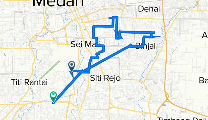Jalan Adi Sucipto, Kecamatan Medan Polonia to Pangkalan Masyhur, Kecamatan Medan Johor