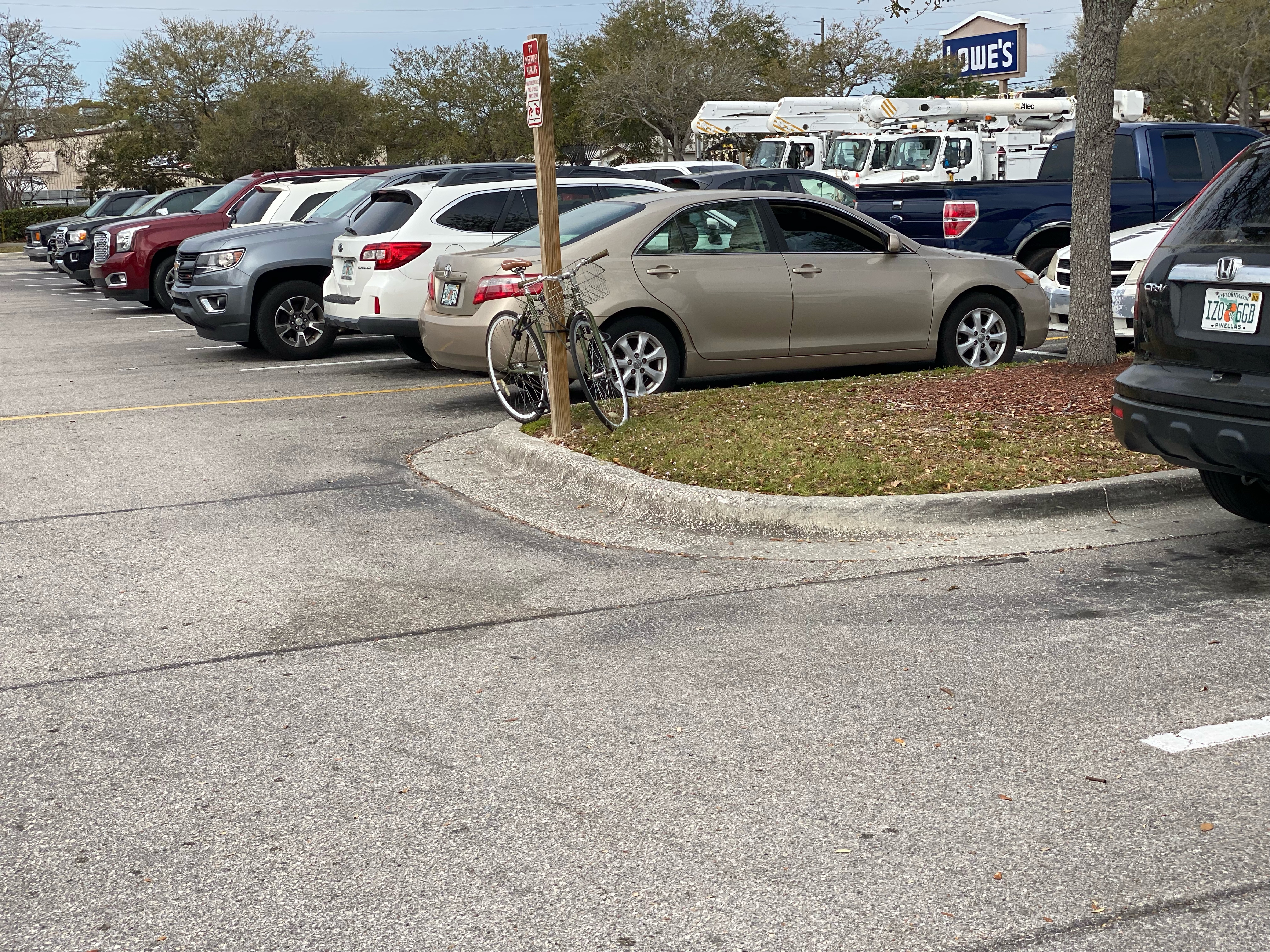 Lowe’s because of the awesome bike racks