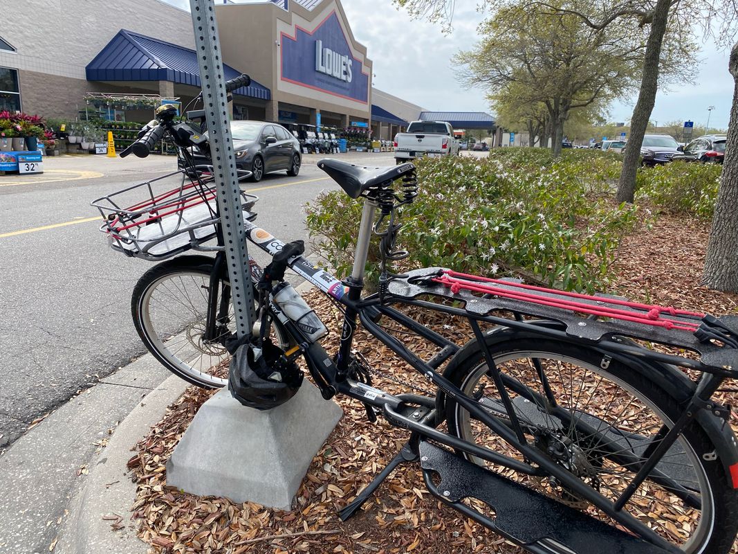 Lowe’s because of the awesome bike racks