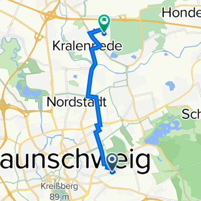 Georg-Westermann-Allee 65, Braunschweig nach Boeselagerstraße 6, Braunschweig
