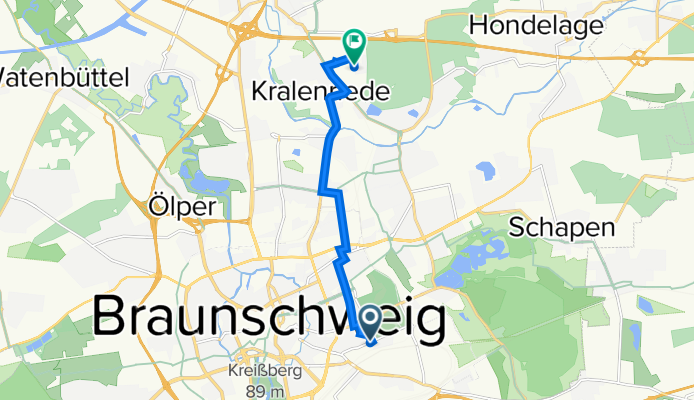 Georg-Westermann-Allee 65, Braunschweig nach Boeselagerstraße 6, Braunschweig