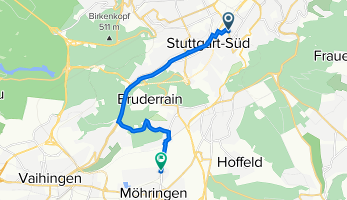 Immenhofer Straße 12C, Stuttgart nach Probststraße, Stuttgart