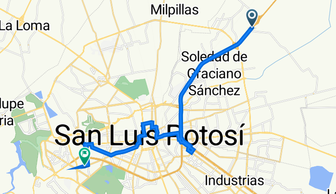 De Carretera a Matehuala 18, Soledad de Graciano Sánchez a Avenida Manuel J. Clouthier 212A, San Luis Potosí