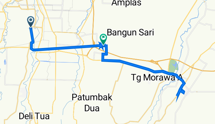 Jalan Adi Sucipto, Kecamatan Medan Polonia to Jalan Pasar IV 50, Kecamatan Percut Sei Tuan