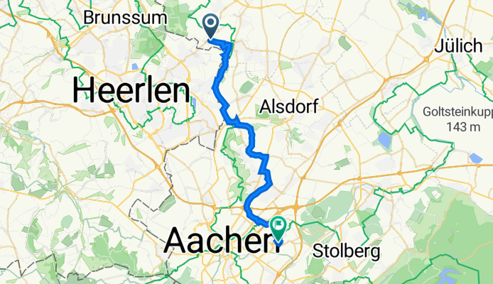 Gutenbergstraße 2, Übach-Palenberg nach Severinstraße 26, Aachen