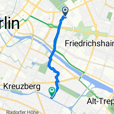 Friedenstraße 88–90, Berlin nach Ohlauer Straße 44, Berlin