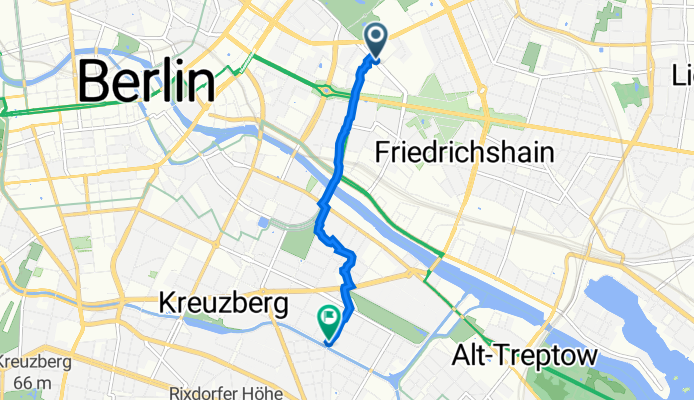 Friedenstraße 88–90, Berlin nach Ohlauer Straße 44, Berlin