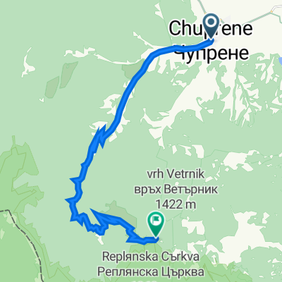 Route Chuprene – Gorski Raj hut