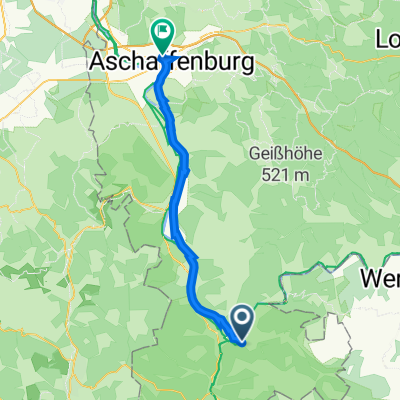 St2310 23, Miltenberg nach Ottostraße 16, Aschaffenburg