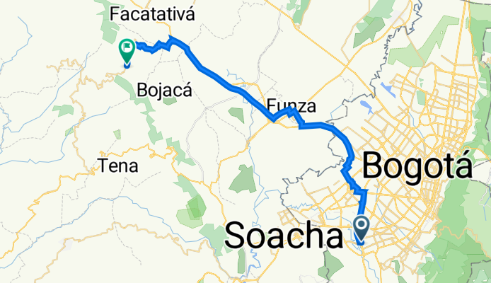 De Calle 55a Sur 29-45, Bogotá a Zipacón
