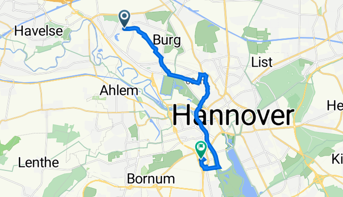 Eichsfelder Straße 54A, Hannover nach Charlottenstraße 78, Hannover