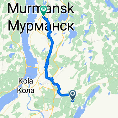 От Неизвестная дорога, Мурманск до Мурманск