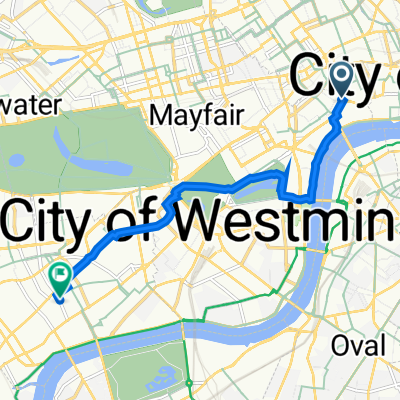 1 Kingsway, London to 90 Old Church St, London