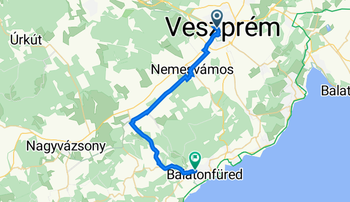 Sziklay János utca, Veszprém to Arácsi út 1–7., Balatonfüred