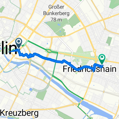 Grunerstraße 7, Berlin nach Boxhagener Straße 111, Berlin