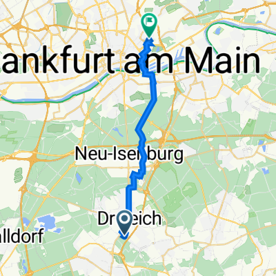 Daimlerstraße 1H, Dreieich nach Stockheimer Straße 4, Frankfurt am Main