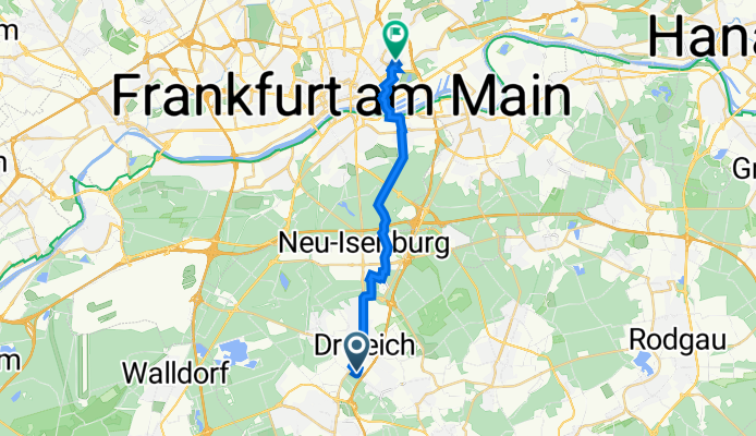 Daimlerstraße 1H, Dreieich nach Stockheimer Straße 4, Frankfurt am Main