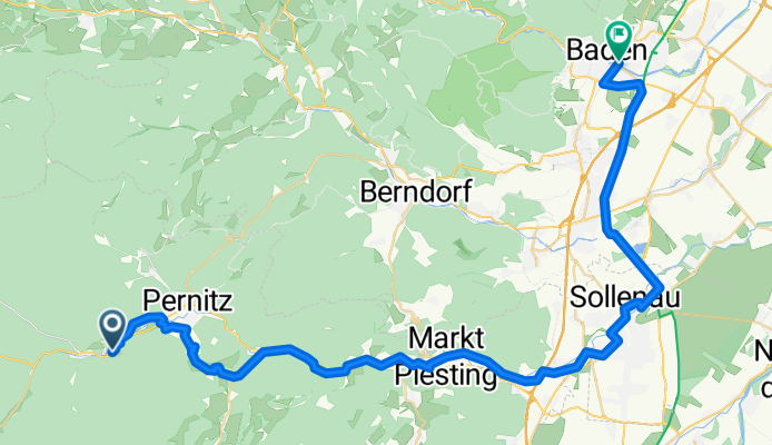 Gutenstein Bahnhof - Piestingtal with Panoramaroute variant - Felixdorf Bahnhof / Baden