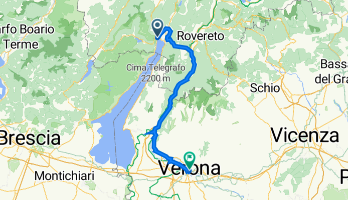 Piazza Catena 2, Riva del Garda to Via degli Alpini 13, Verona