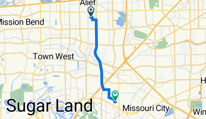 12115 Sharpview Dr, Houston to 13645 N Promenade Blvd, Stafford