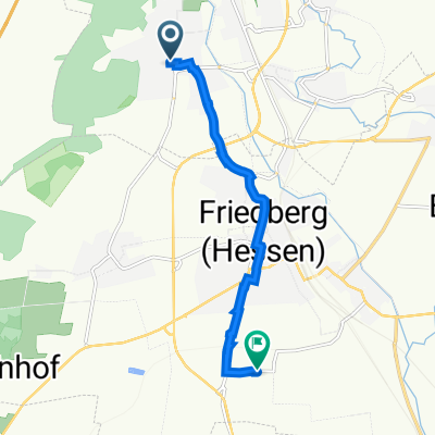 Rießstraße 39, Bad Nauheim nach Pfingstweide 13, Friedberg (Hessen)