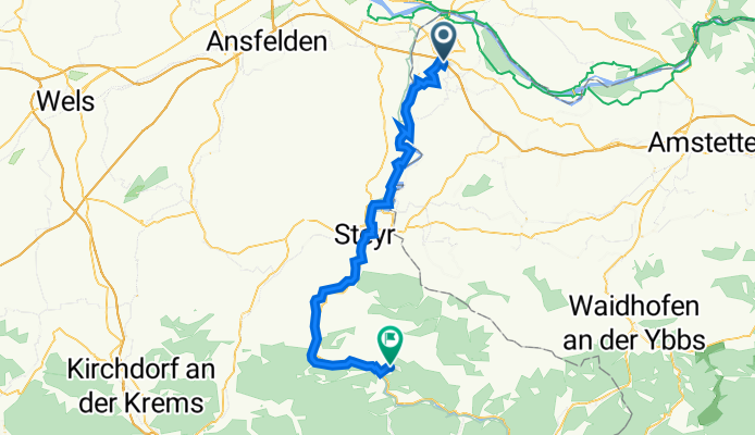 ENNS Radweg 53km  bis Campig Ennstal