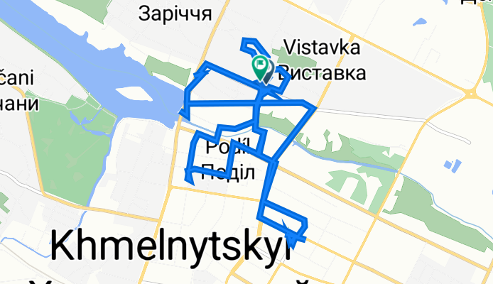 вулиця Зарічанська 22/4, Хмельницький to вулиця Зарічанська 24, Хмельницький